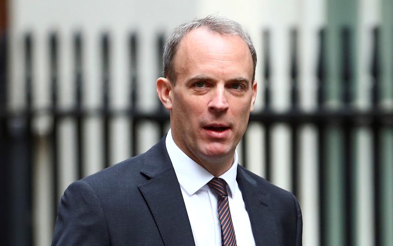 &copy; Reuters. FOTO DE ARCHIVO: El ministro de Asuntos Exteriores británico, Dominic Raab, en Londres