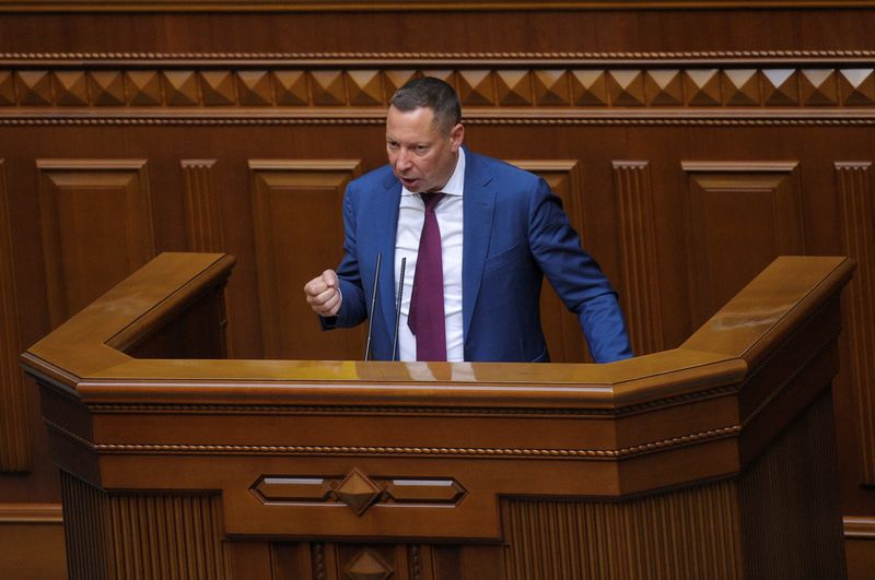 &copy; Reuters. Head of state-run Ukrgasbank Shevchenko attends a session of parliament in Kyiv