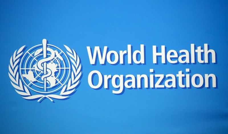 &copy; Reuters. A logo is pictured at the WHO building in Geneva