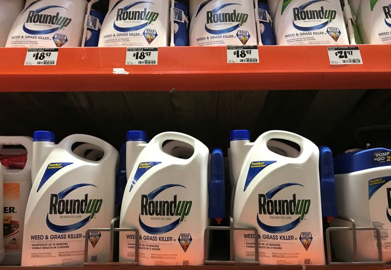 &copy; Reuters. FILE PHOTO: Monsanto Co&apos;s Roundup shown for sale in California