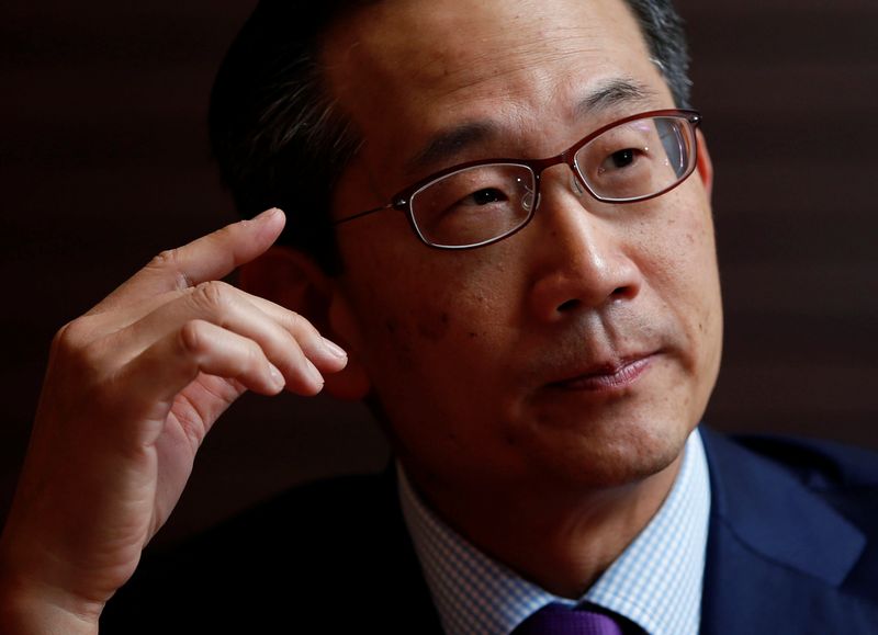 &copy; Reuters. Kewsong Lee, co-Chief Executive Officer at The Carlyle Group, speaks during an interview with Reuters in Tokyo