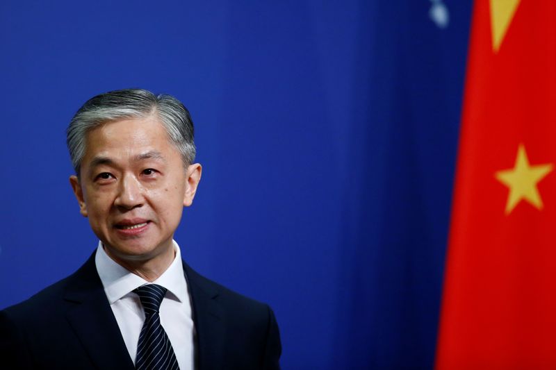 &copy; Reuters. New spokesman for Chinese Foreign Ministry Wang Wenbin speaks during a news conference in Beijing