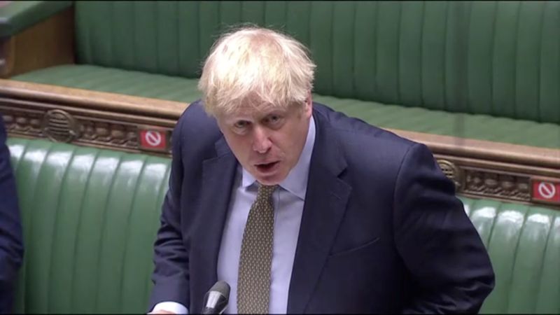 &copy; Reuters. Premiê do Reino Unido, Boris Johnson, durante sessão de debates do Parlamento britânico em Londres