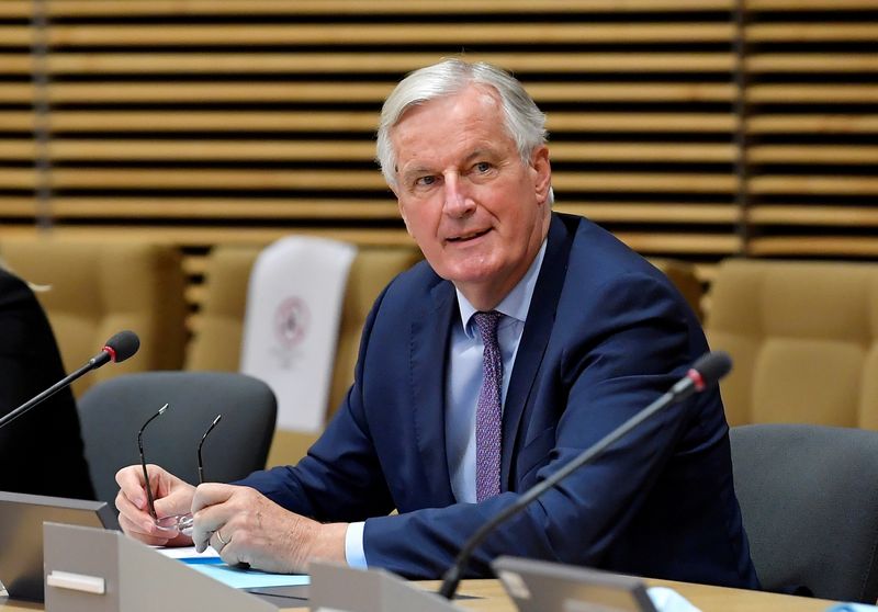 &copy; Reuters. FOTO DE ARCHIVO: El negociador jefe de la Unión Europea para el Brexit, Michel Barnier, en Bruselas