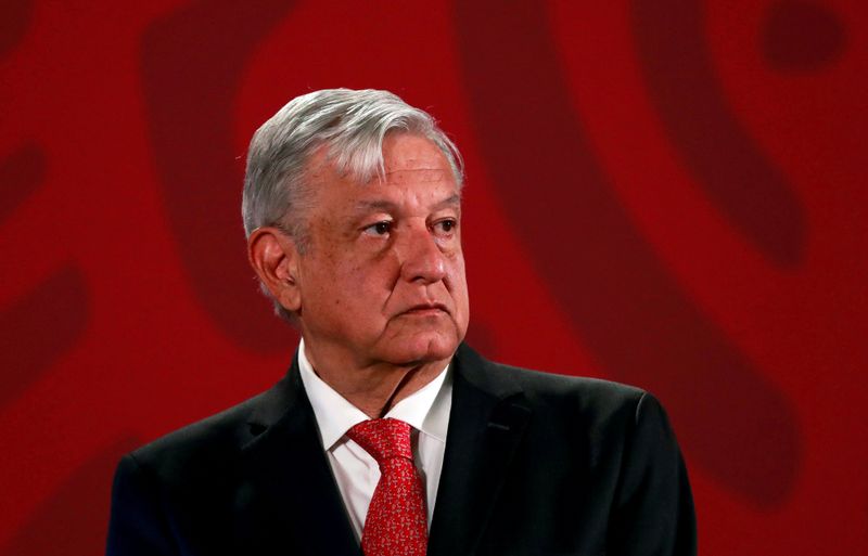 &copy; Reuters. FILE PHOTO: Mexico&apos;s President Obrador holds a news conference in Mexico City