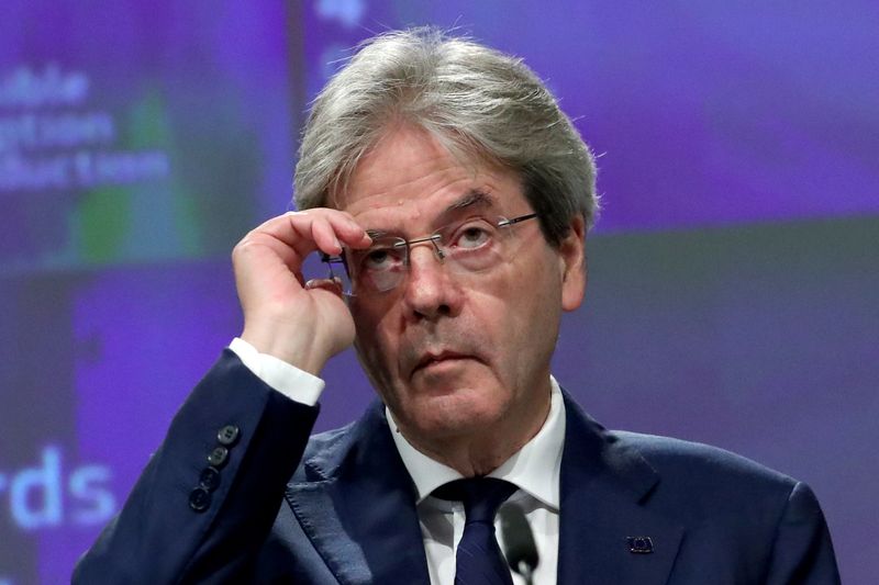 &copy; Reuters. EU Economy Commissioner Paolo Gentiloni gives a news conference on the 2020 Eurostat report on progress towards the Sustainable Development Goals in the EU, in Brussels