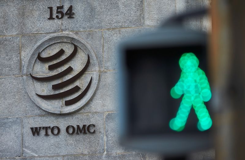 &copy; Reuters. Logo em prédio da OMC em Genebra