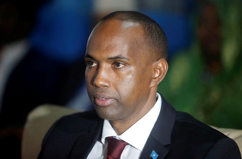 &copy; Reuters. Somalia&apos;s newly appointed PM Hassan Ali Khaire attends the Parliament seating where he was confirmed in Somalia&apos;s capital Mogadishu