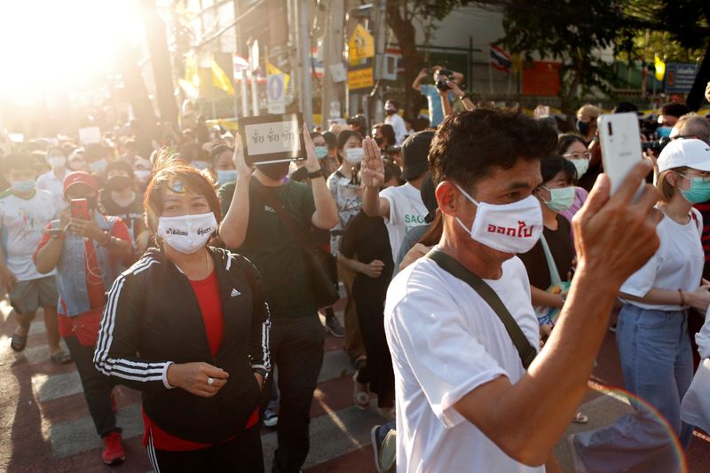 &copy; Reuters. Pro-democracy protest in Bangkok