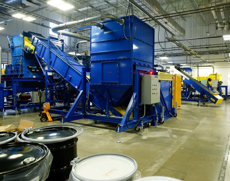 &copy; Reuters. E-waste recycling machinery at an Apple recycling facility in Austin