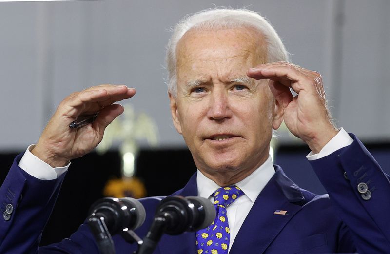 &copy; Reuters. Democratic presidential candidate Joe Biden holds campaign event in Wilmington, Delaware