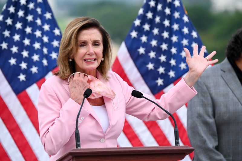 &copy; Reuters. U.S. House Speaker Pelosi speaks at a bill enrolment ceremony for the Great American Outdoors Act