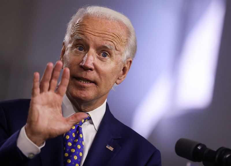 © Reuters. Democratic presidential candidate Joe Biden holds campaign event in Wilmington, Delaware