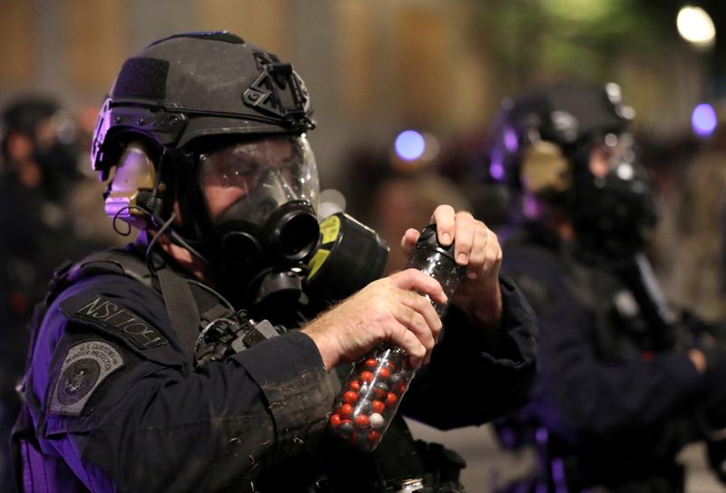 &copy; Reuters. Protest against racial inequality in Portland