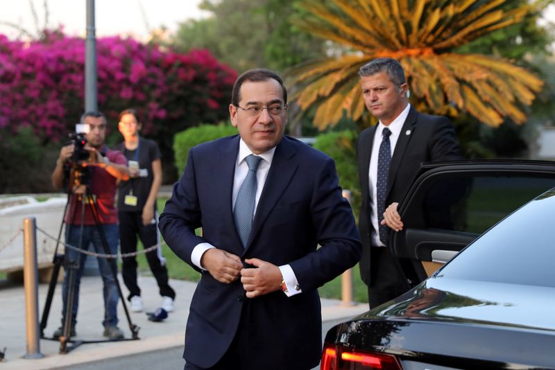 &copy; Reuters. Tarek El Molla, Egypt&apos;s Minister of Petroleum and Mineral Resources, arrives for a meeting at the Presidential Palace in Nicosia