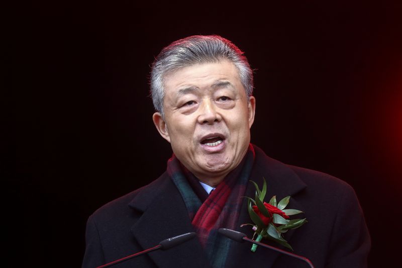 &copy; Reuters. Embaixador da China no Reino Unido, Liu Xiaoming, em Londres