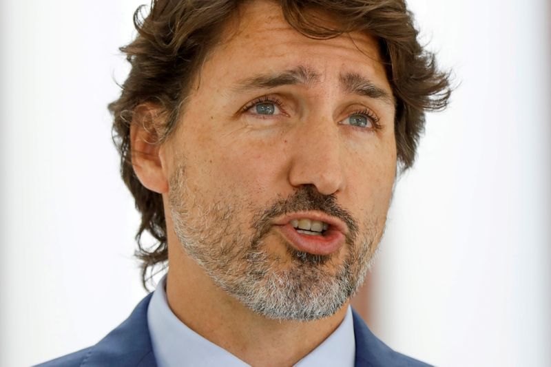 &copy; Reuters. FILE PHOTO: Canada&apos;s Prime Minister Justin Trudeau attends a news conference in Ottawa