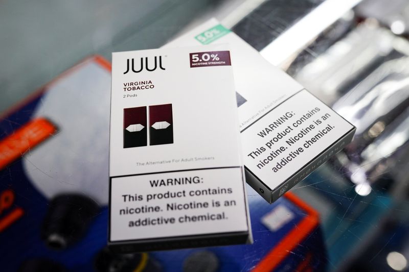 &copy; Reuters. Juul vape cartridges are pictured for sale at a shop in Atlanta