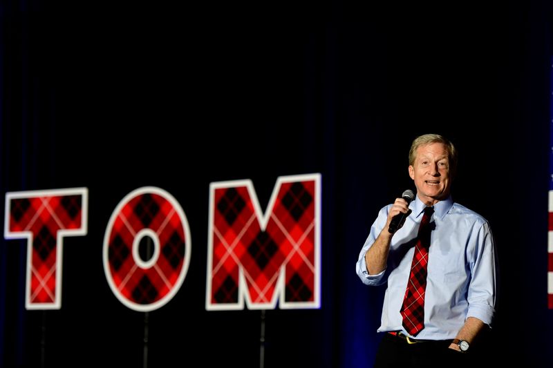 &copy; Reuters. Democratic presidential candidate Tom Steyer holds a GOTV rally in Columbia