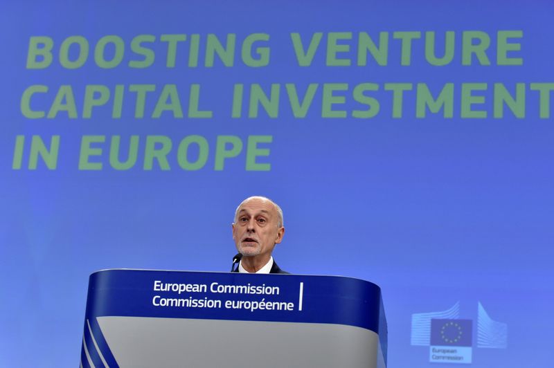 &copy; Reuters. FILE PHOTO: EIF Chief Executive Gilibert attends a news conference on the launch of VentureEU in Brussels