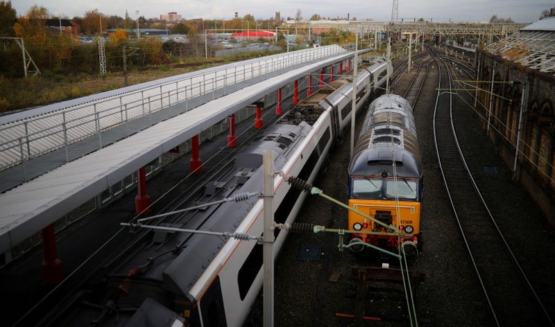 &copy; Reuters. FILE PHOTO: Trains are seen at the railway station in Crewe