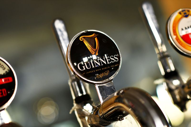 &copy; Reuters. FILE PHOTO: A Guinness beer tap is seen inside The Greenwich Pensioner pub in London