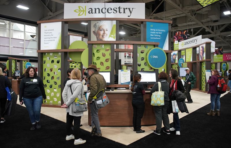 &copy; Reuters. Attendees look around the Ancestry.com booth at the RootsTech annual genealogical event in Salt Lake City
