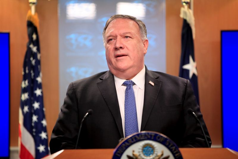 &copy; Reuters. U.S. Secretary of State Pompeo attends a news conference in Washington