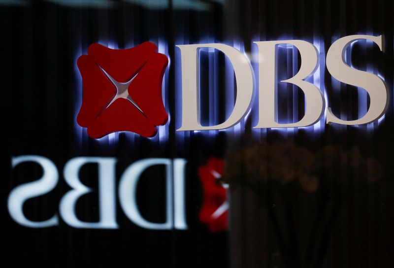 © Reuters. FILE PHOTO: DBS signages are seen in Singapore