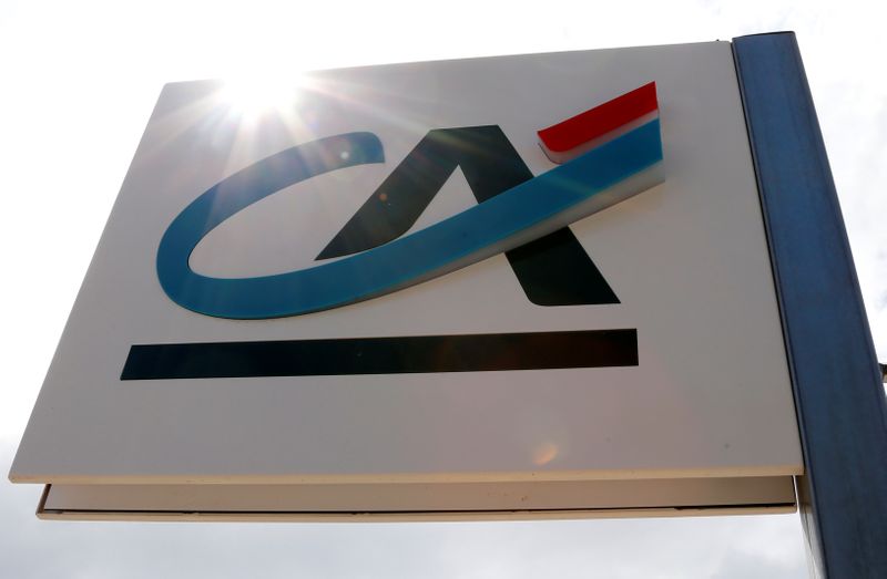 &copy; Reuters. A logo of Credit Agricole is seen outside a bank office in Bordeaux