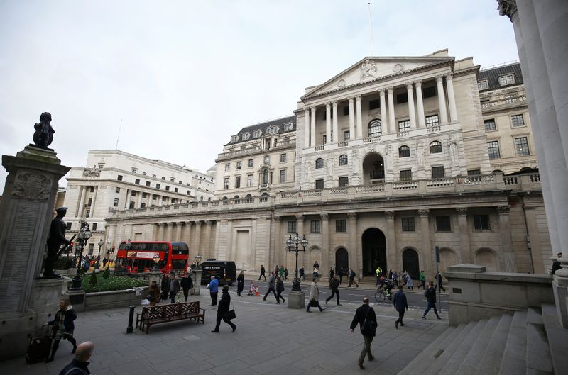 &copy; Reuters. A general view of the Bank of England, following an outbreak of the coronavirus, in London