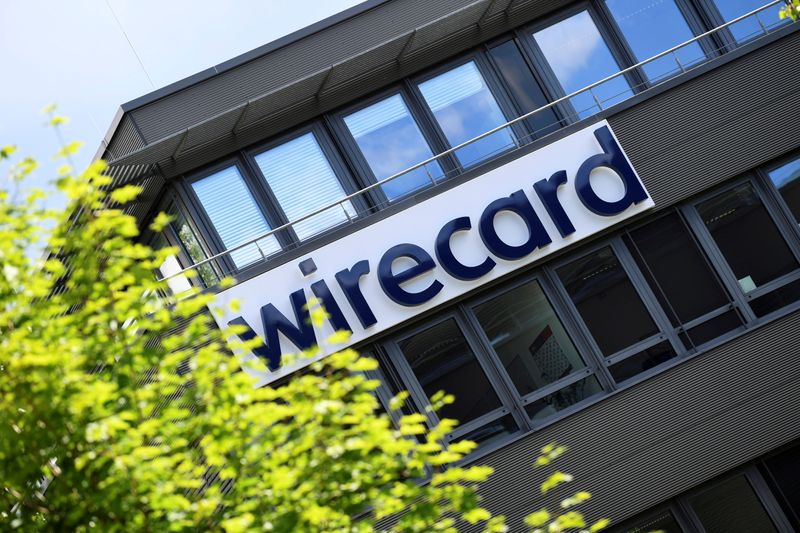 &copy; Reuters. FILE PHOTO: The logo of Wirecard AG is pictured at its headquarters in Aschheim