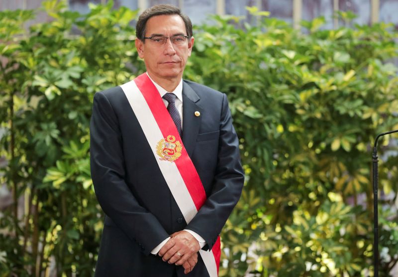 &copy; Reuters. Foto de archivo del Presidente de Perú, Martin Vizcarra, en un acto en el Palacio de Gobierno en Lima