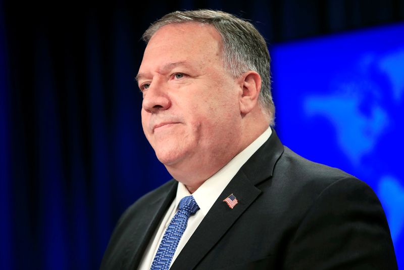 &copy; Reuters. FILE PHOTO:  U.S. Secretary of State Pompeo attends a news conference in Washington