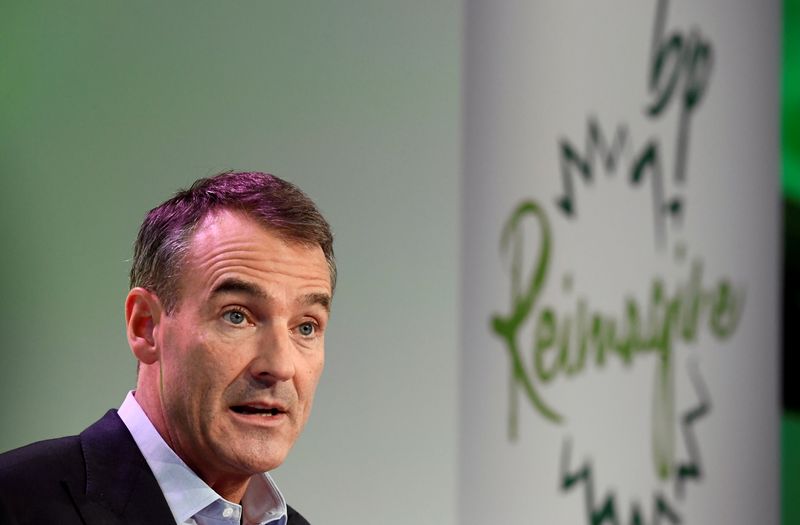 &copy; Reuters. FILE PHOTO: BP&apos;s new Chief Executive Bernard Looney gives a speech in central London