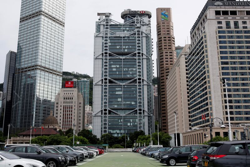 &copy; Reuters. HSBC and Standard Chartered Bank headquarters are seen at the financial Central district in Hong Kong