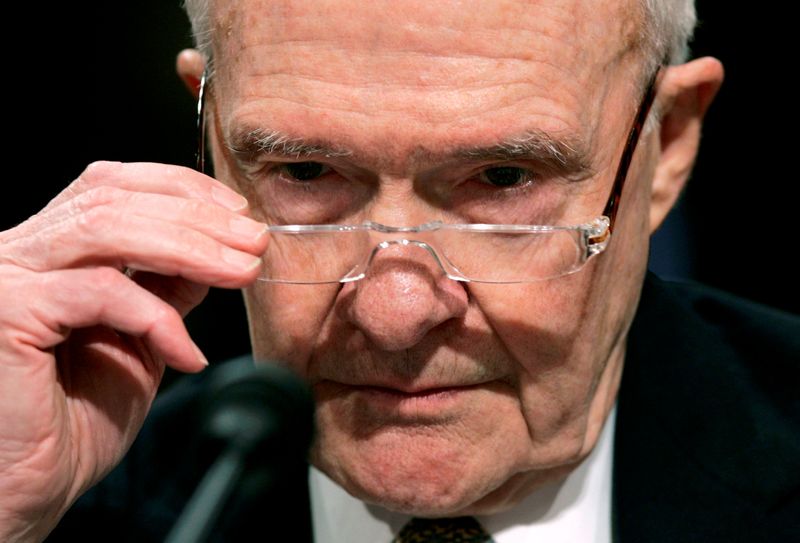 &copy; Reuters. File photo of former National Security Advisor Brent Scowcroft testifing before the Senate Foreign Relations Committee on Capitol Hill in Washington