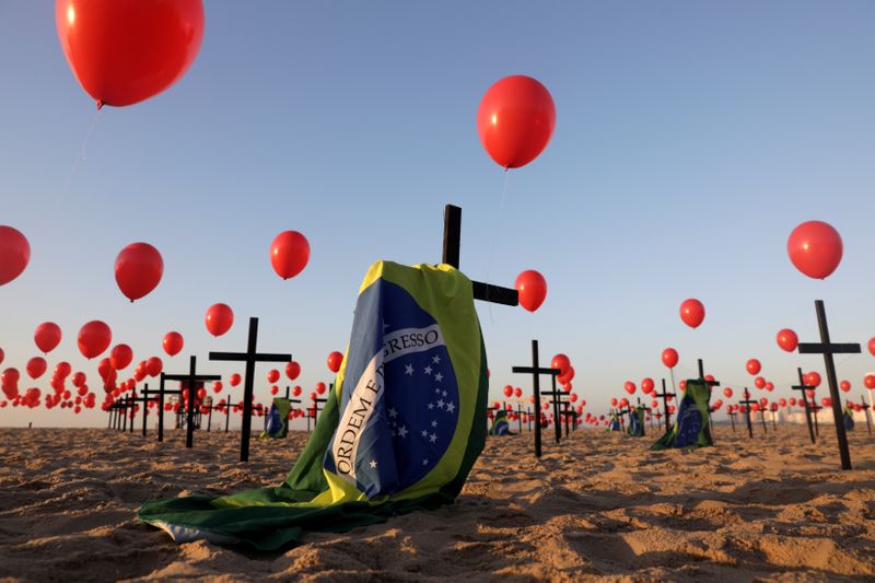 &copy; Reuters. Tribute to the victims of the coronavirus disease (COVID-19) in Brazil, in Rio de Janeiro