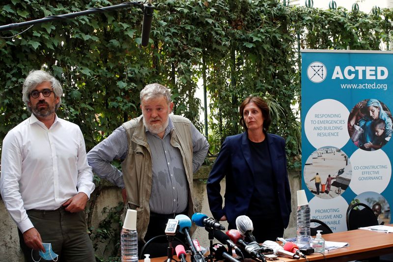 © Reuters. News conference at the humanitarian charity ACTED headquarters in Paris