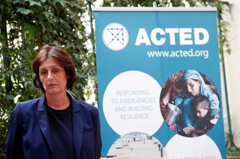 &copy; Reuters. FILE PHOTO: News conference at the humanitarian charity ACTED headquarters in Paris