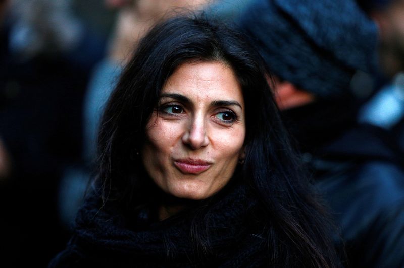 &copy; Reuters. FILE PHOTO: Rome&apos;s mayor Virginia Raggi is seen after police confiscated a villa built illegally by an alleged Mafia family in Rome