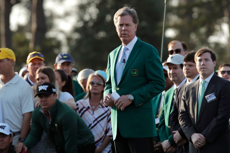 &copy; Reuters. Chairman of the Augusta National Golf Club and the Masters Tournament Ridley attends the ceremonial start on the first day of play at the 2019 Master golf tournament at the Augusta National Golf Club in Augusta, Georgia, U.S.
