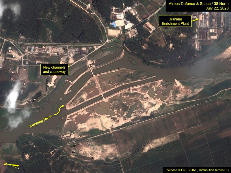 &copy; Reuters. مركز أبحاث: السيول تهدد موقع مفاعل نووي بكوريا الشمالية