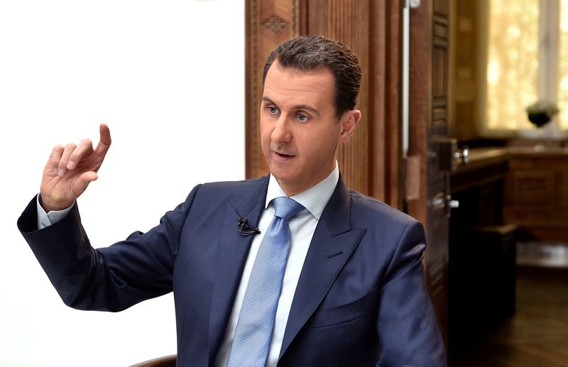 &copy; Reuters. FILE PHOTO: Syria&apos;s President Bashar al-Assad speaks during an interview with Croatian newspaper Vecernji List in Damascus