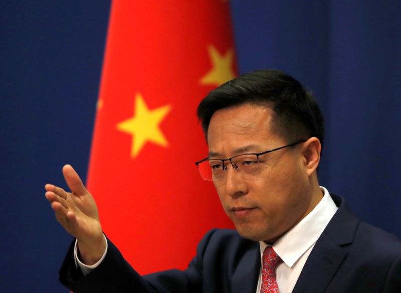 &copy; Reuters. Chinese Foreign Ministry spokesman Zhao Lijian attends a news conference in Beijing