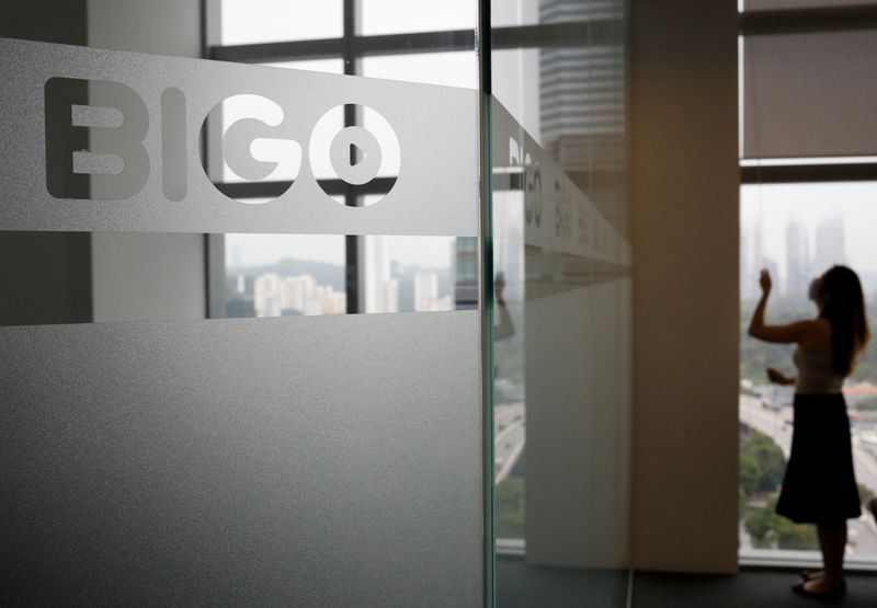 © Reuters. A view of a BIGO Technology signage at their office in Singapore