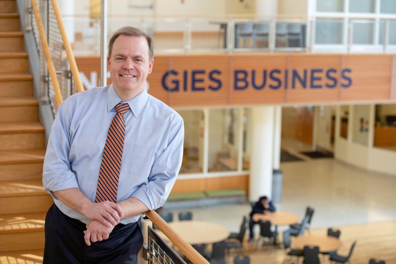 &copy; Reuters. Jeffrey Brown, dean of the Gies College of Business at the University of Illinois, poses at the school