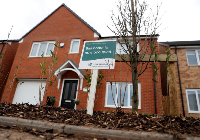 © Reuters. FILE PHOTO: A completed modular Space4 home on a Persimmon development in Coventry
