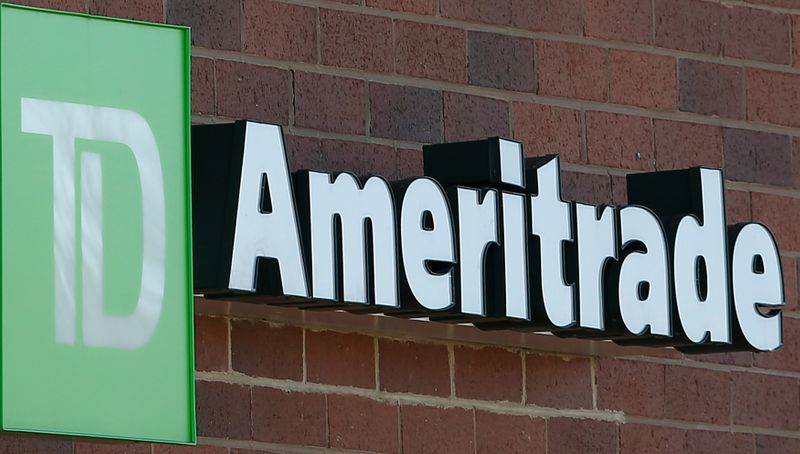 &copy; Reuters. FILE PHOTO: A TD Ameritrade sign is seen outside a branch in Schaumburg