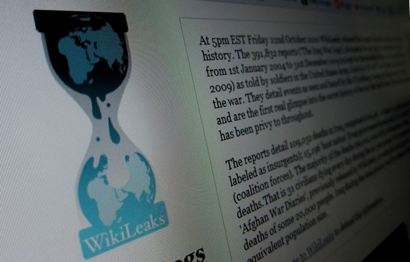 &copy; Reuters. Home page do site Wikileaks.org